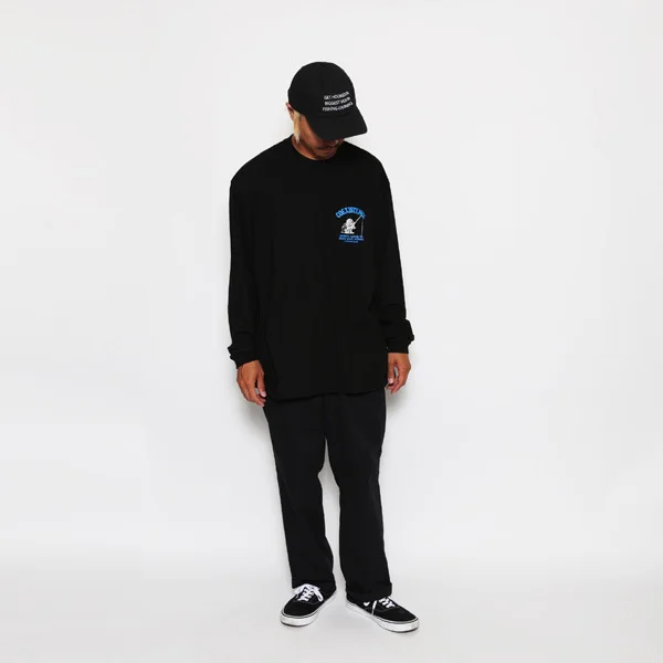 LUNKER KILLER MASATO MAEKAWA COEXISTENCE オーバーサイズ ロングスリーブTシャツ メンズ グラフィック ロンT　着用イメージの正面