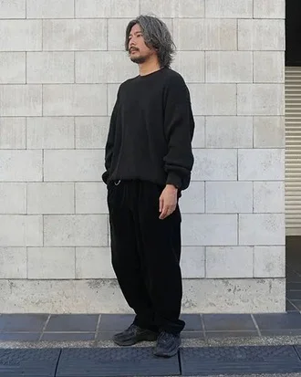 FAKIE STANCE コーデュロイ テーパードパンツ メンズ 日本製 Dカン ストリート カジュアル　着用イメージ