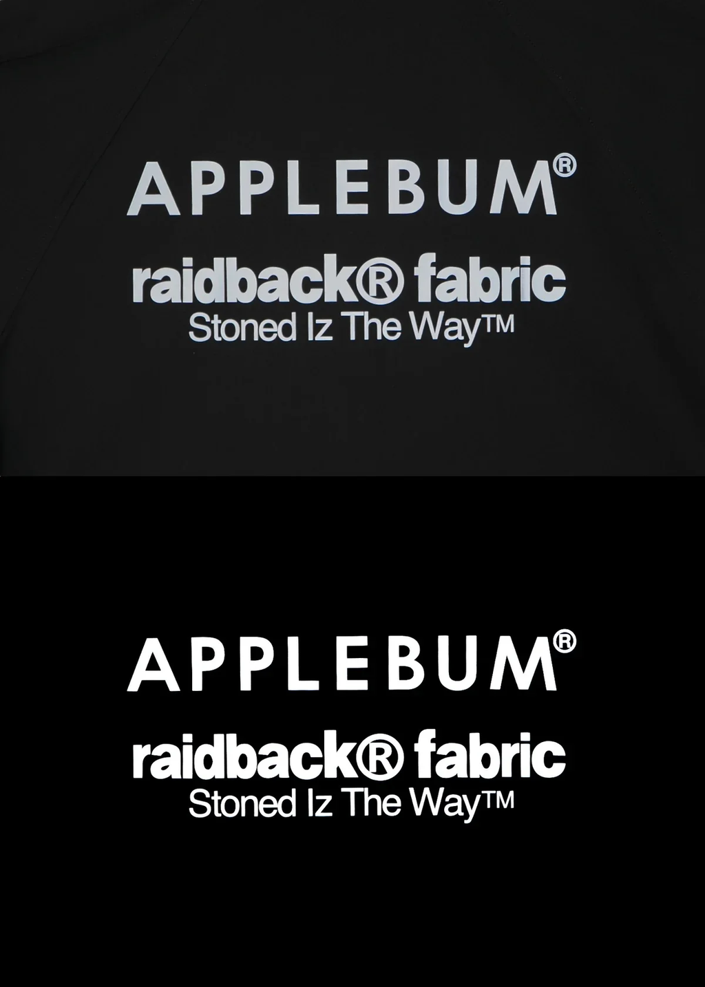 APPLEBUM raidback fabric ナイロンジャケット メンズ リフレクターロゴ セットアップ対応 ストリート　バック　ロゴ拡大
