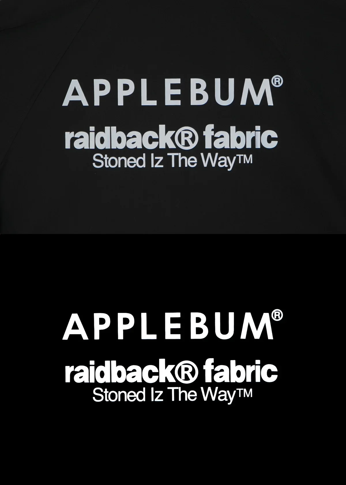 APPLEBUM raidback fabric ナイロンジャケット メンズ リフレクターロゴ セットアップ対応 ストリート　バック　ロゴ拡大