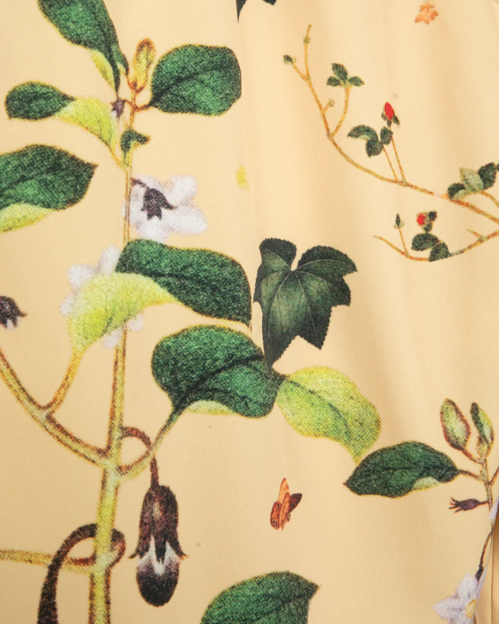 APPLEBUM 総柄バスケットショーツ 和柄 植物画 アート バスケパンツ ストリート　生地　拡大