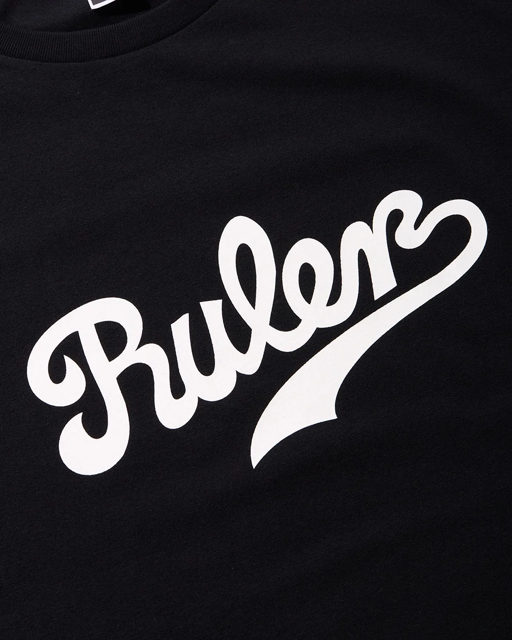 RULER オリジナルグラフィック シルクスクリーンプリントTシャツ　ブラック