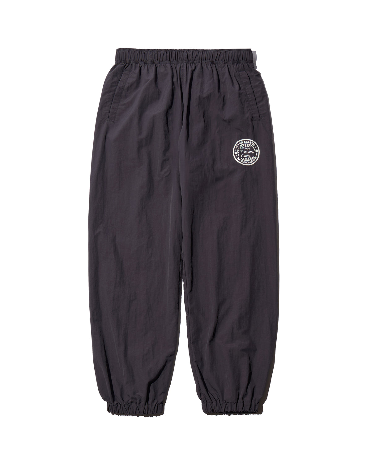 Endless Game Track Pants ナイロン トラックパンツ　　チャコール　フロント