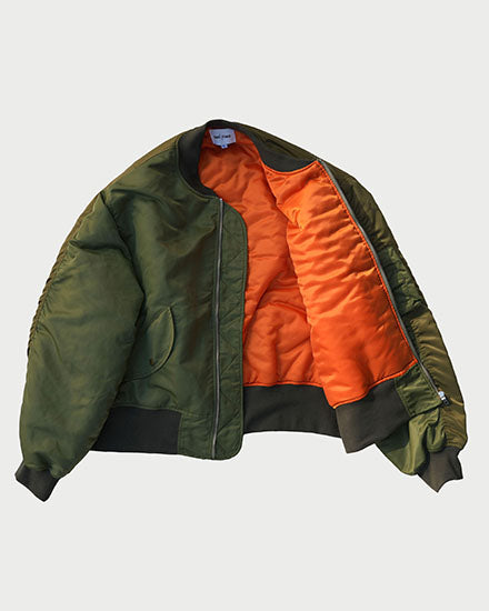 FAKIE STANCE BICOLOR MA-1 バイカラーMA-1　　ブラック　着用画像　上半身　裏地