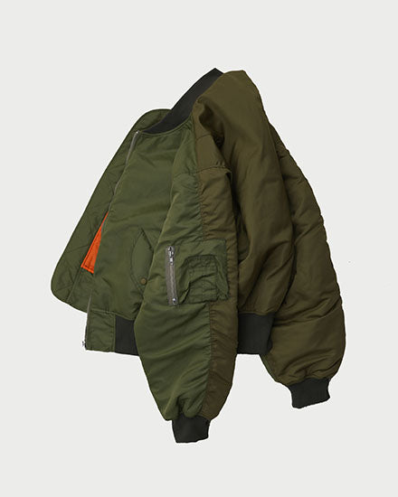 FAKIE STANCE BICOLOR MA-1 バイカラーMA-1　カーキ　サイド