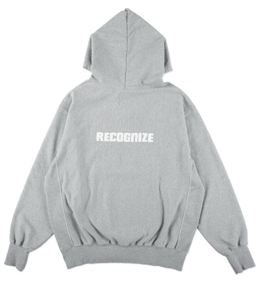 RECOGNIZE 7 INCH HOODIE MURO グラフィックフーディー　バックスタイル　グレー