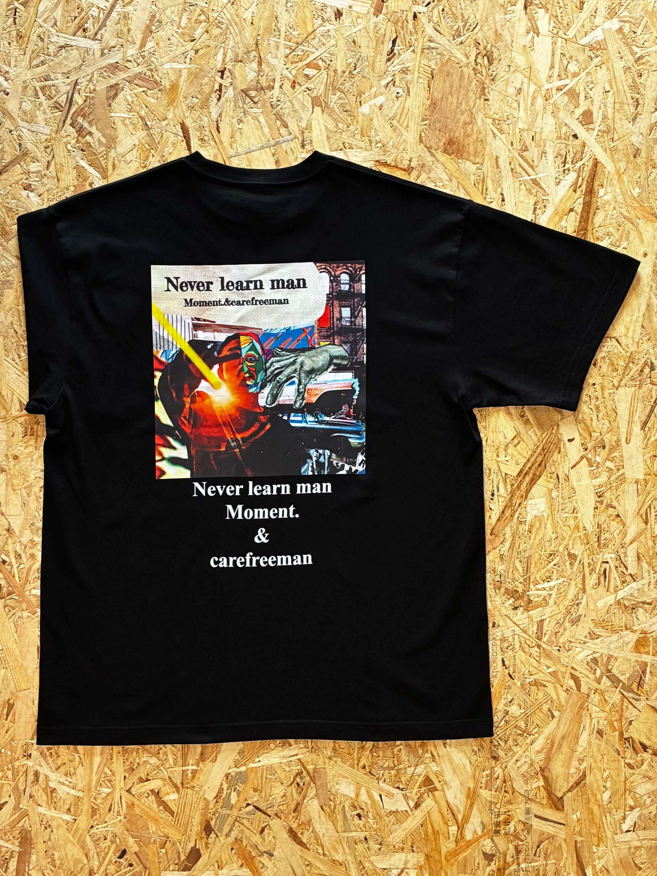 Never Learn Man Tシャツ アルバムジャケット バックプリント　ブラック