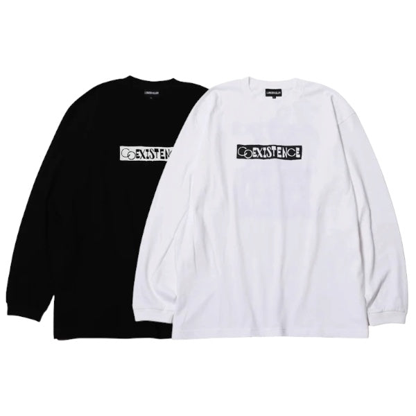 MASATO MAEKAWA LUNKER KILLER COEXISTENCE ロングスリーブTシャツ オーバーサイズ 綿100％ メンズ グラフィック ロンT ホワイト　ブラック　正面