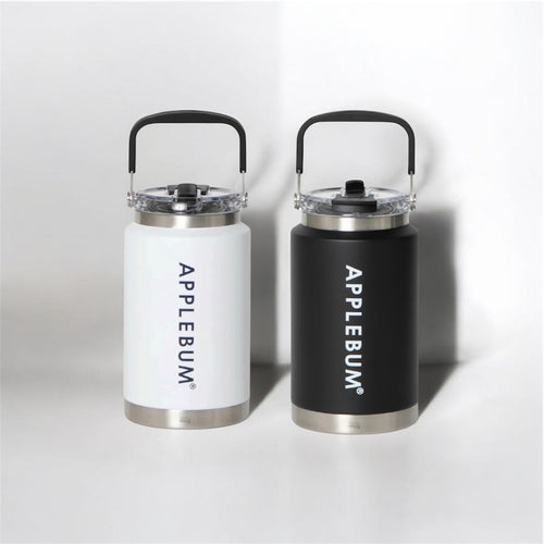 thermo mug 1.5L ステンレスジャグ 真空断熱 保冷ボトル　ホワイト　ブラック　正面