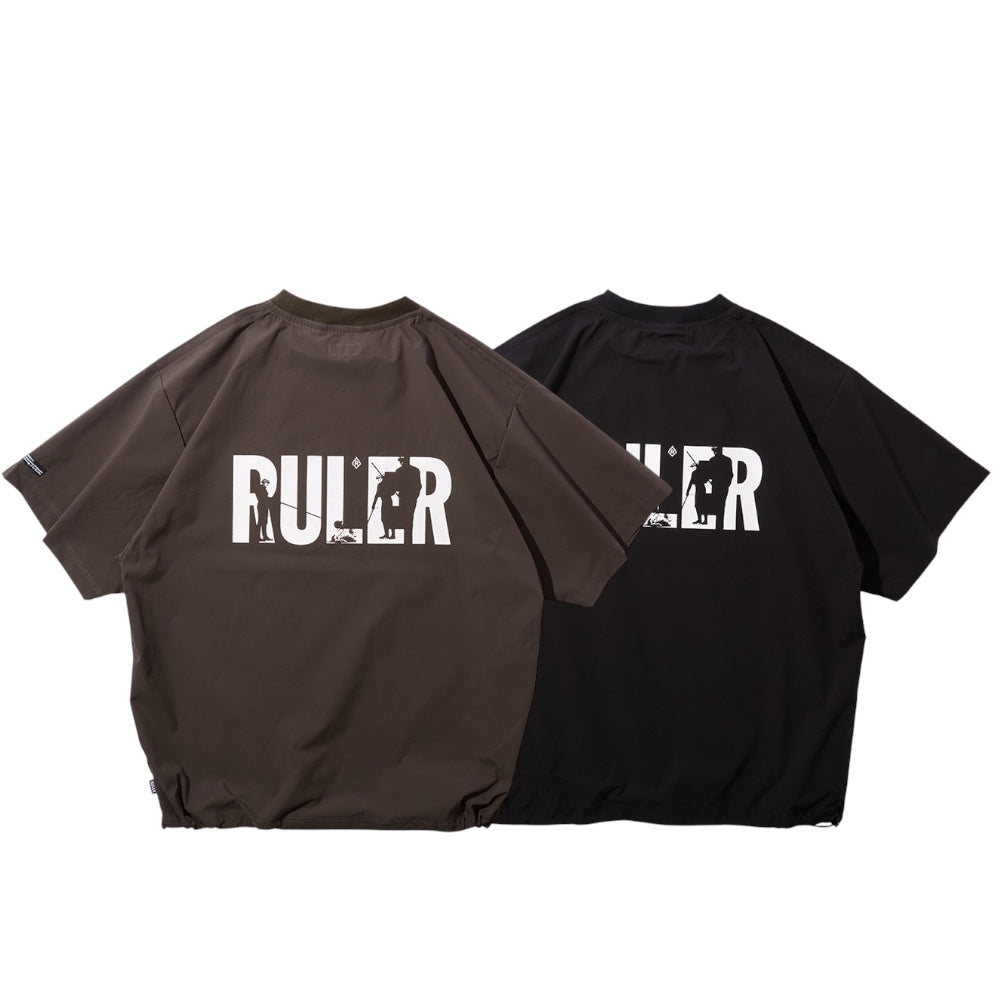 RULER プルオーバー バック シルクスクリーンプリント　オリーブドラブ　ブラック　バック
