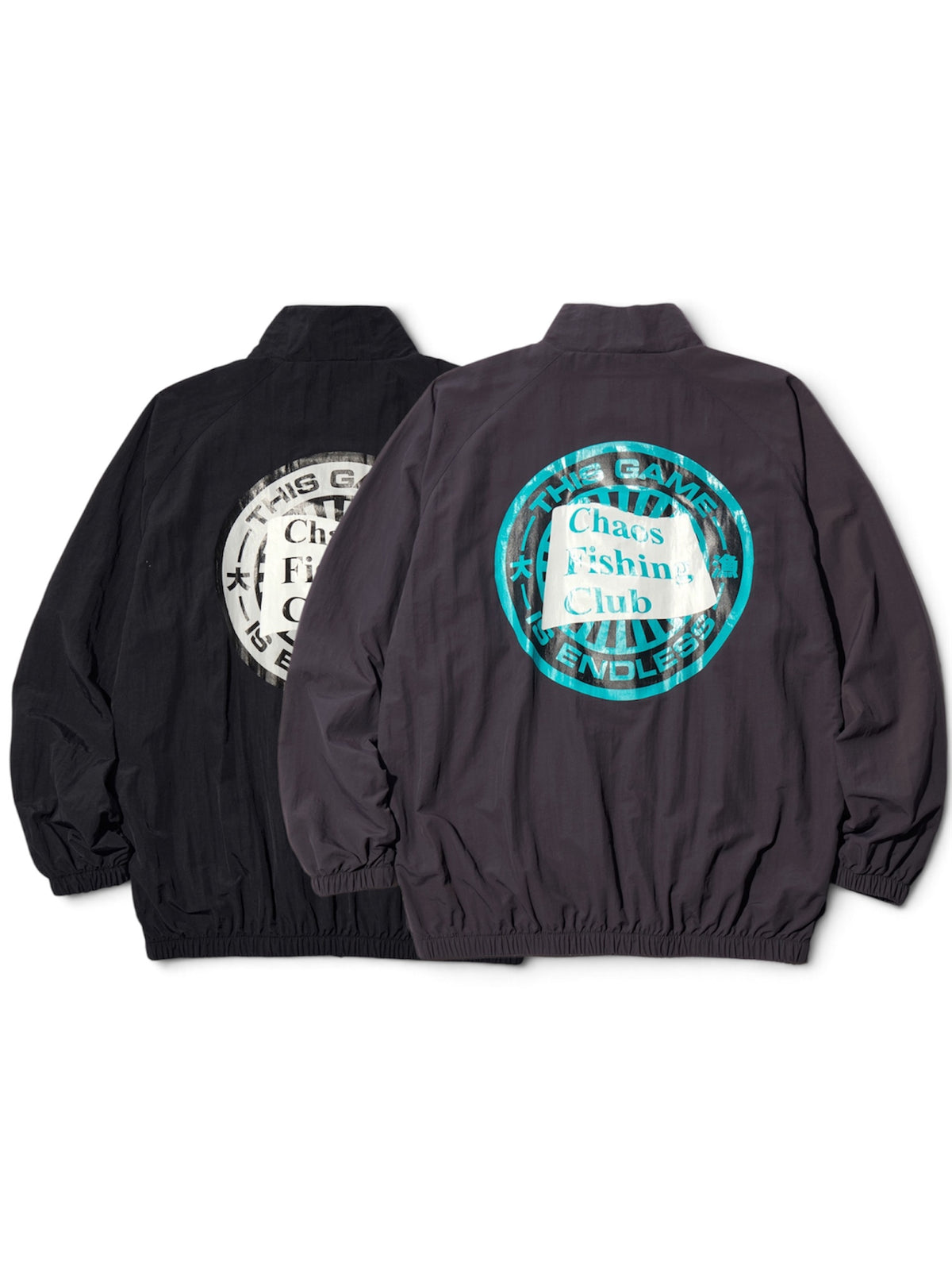 Endless Game Track Jacket バックプリント チャコール　ブラック