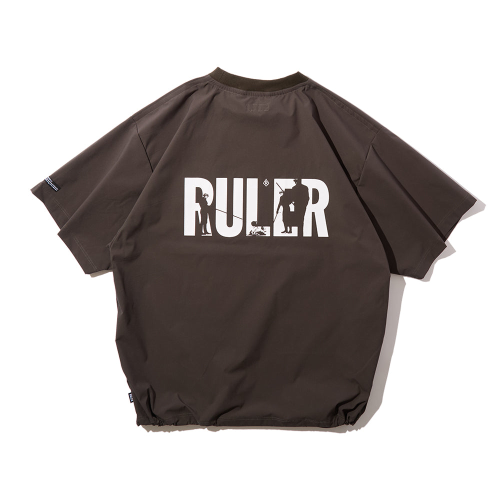 RULER プルオーバー バック シルクスクリーンプリント　オリーブドラブ　バック
