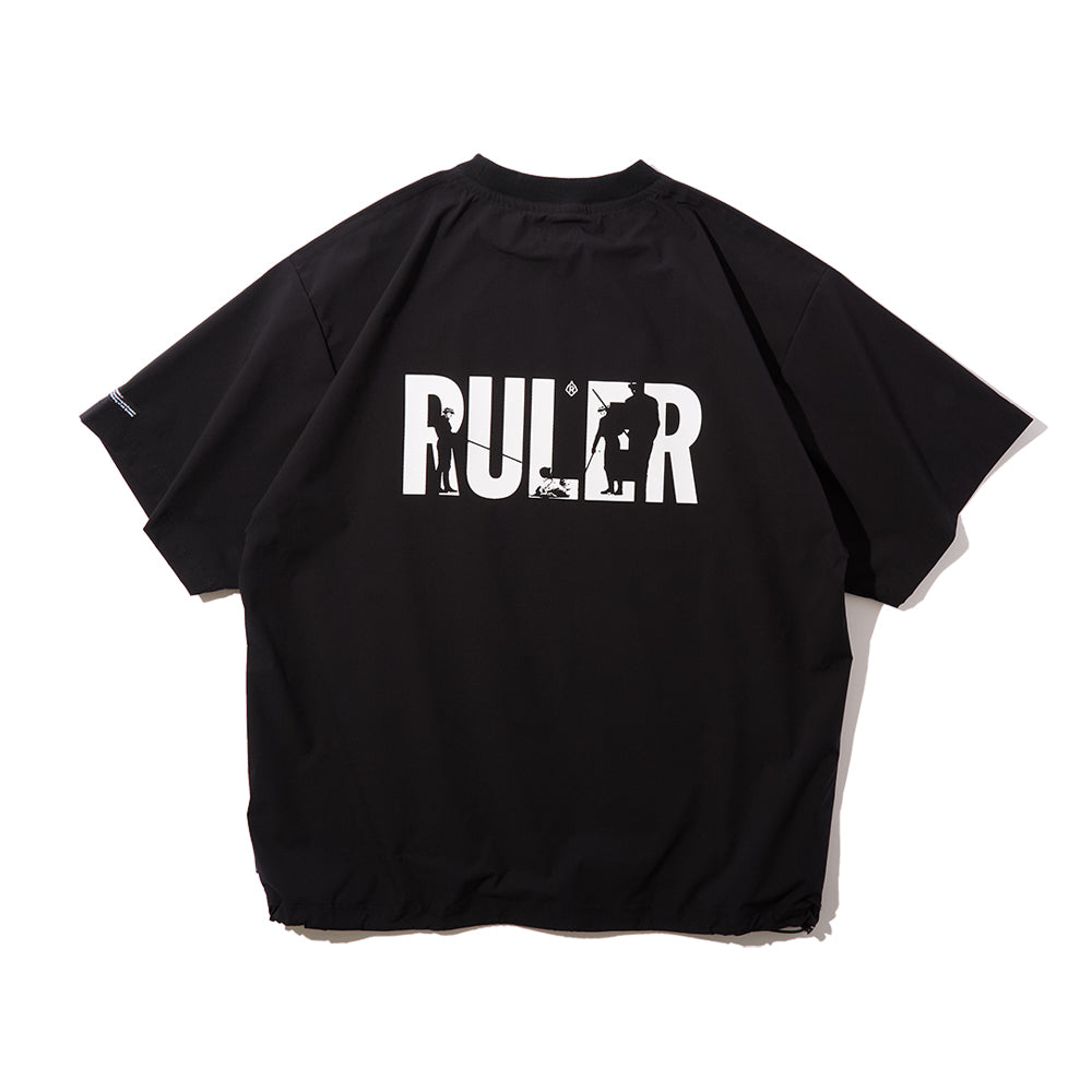 RULER プルオーバー バック シルクスクリーンプリント　ブラック　バック